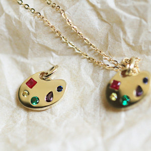 9K Gold Palette Pendant Necklace - The Chubby Paw 