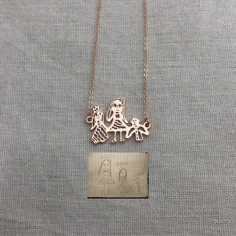 Personalized Kids Drawing Necklace - The Chubby Paw 